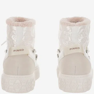 Pinko Yoko 19 Quilted Ankle Boots In White