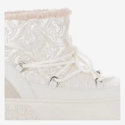 Pinko Yoko 19 Quilted Ankle Boots In White