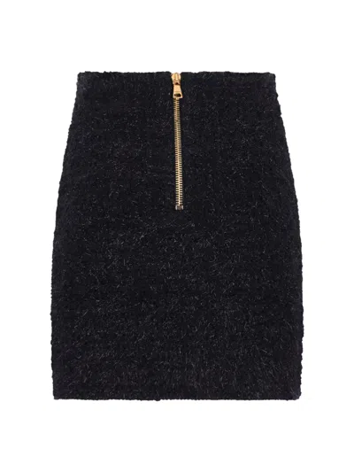 Balmain Viscose Blend Miniskirt In Black