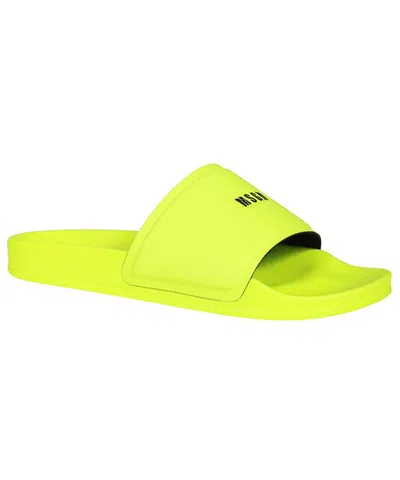 Msgm Logo-embellished Slides In Yellow