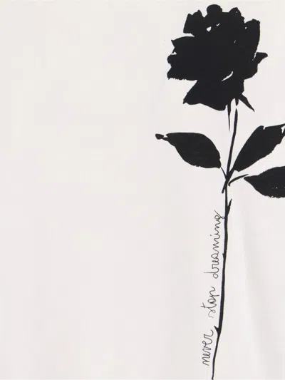 Golden Goose White T-shirt With Rose In White