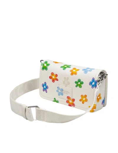 Marc Jacobs The Mini Bag In White Leather With Flower Print In Multi