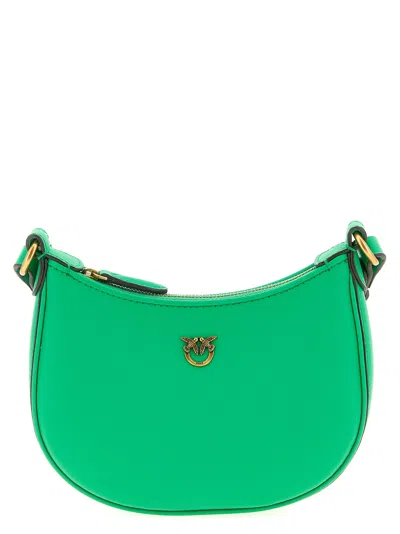 Pinko Baby Half Moon Shoulder Bag In Green