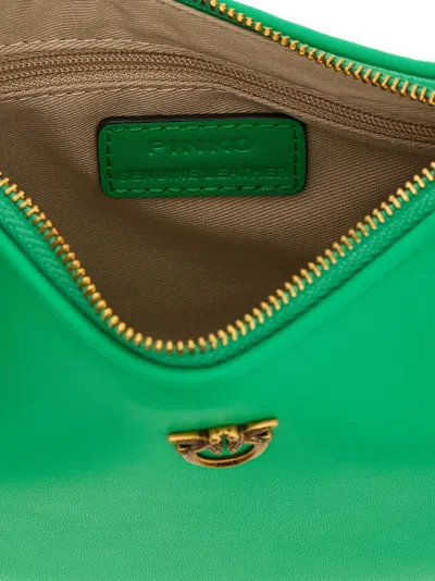 Pinko Baby Half Moon Shoulder Bag In Green