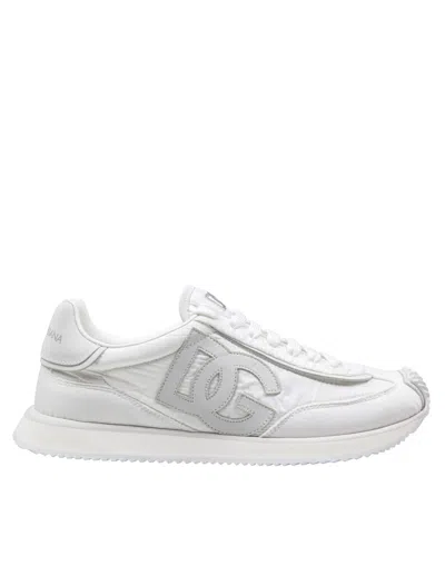 Dolce & Gabbana Cushion Sneaker In Mixed Materials Color White In White