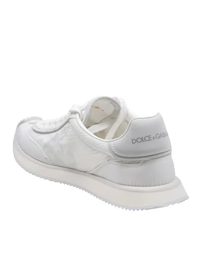 Dolce & Gabbana Cushion Sneaker In Mixed Materials Color White In White