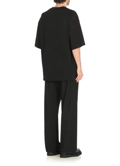 Moschino Crystal Logo Crew Neck T-shirt With Short Sleeves In Black