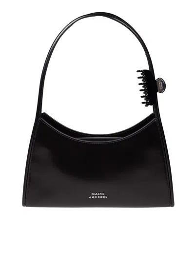 Marc Jacobs Glam Claw Clip Leather Shoulder Bag In Black