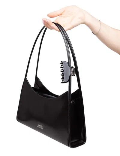 Marc Jacobs Glam Claw Clip Leather Shoulder Bag In Black