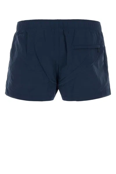 Versace Blue Nylon Bermuda Shorts In Blue