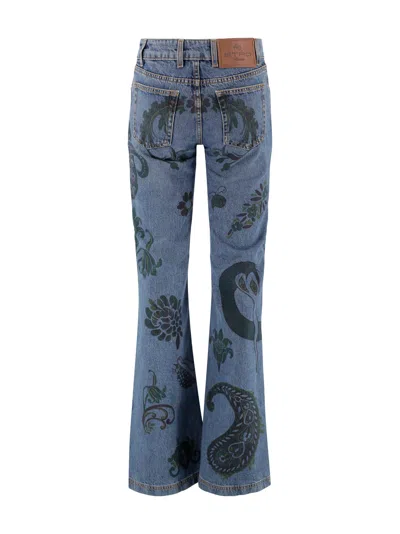 Etro Paisley Print Jeans In Blue