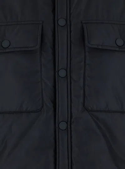 Dsquared2 Black Jacket With Classic Collar And Logo Print On The Rear In Tech Fabric Man In Black