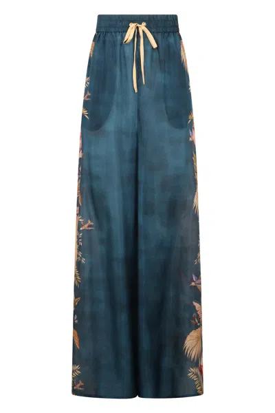 Zimmermann Ascension Relaxed Pant In Blue
