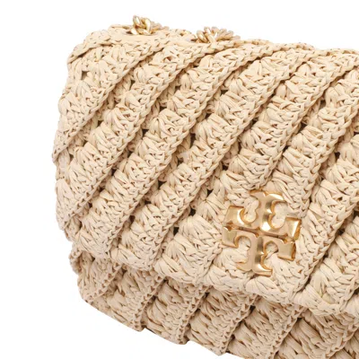 Tory Burch Small Woven Shoulder Bag With Sliding Chain In Brown