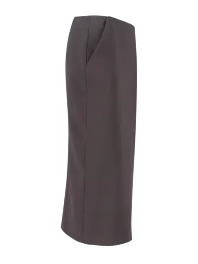 Giorgio Armani Knee-length Tailored Skirt With Subtle Back Slit In Brown