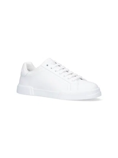 Dolce & Gabbana Leather Sneakers In White
