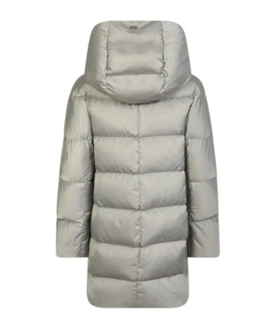 Herno Zip Padded Down Coat In Gray
