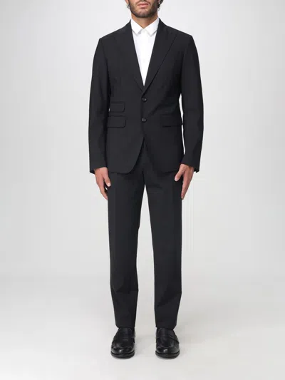 Dsquared2 Black Stretch Virgin Wool Tailored Suit In Black