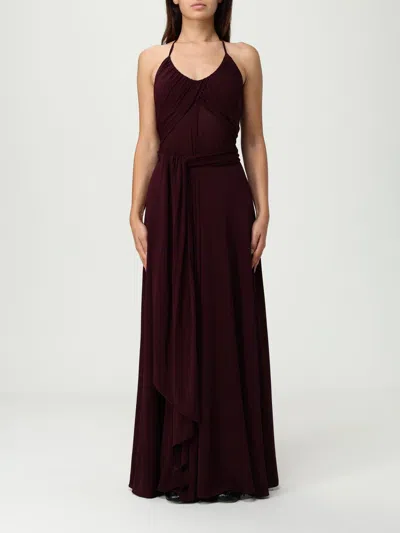 Alaïa Alaia Women Cross Dress Viscose Long Dress In Burgundy