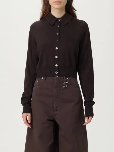 Sportmax Cropped Cardigan Pointed Collar In Brown