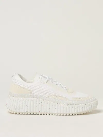 Chloé Nama White Mesh Sneakers In White