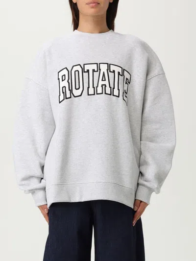 Rotate Birger Christensen Grey Crewneck Sweatshirt With Logo In Gray