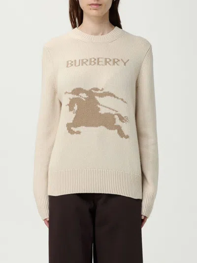 Burberry Wool-cashmere Blend Sweater With Contrasting Graphic In Gray
