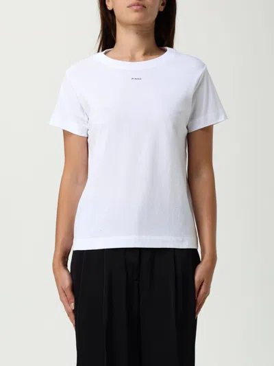 Pinko White T-shirt With Logo Print In White