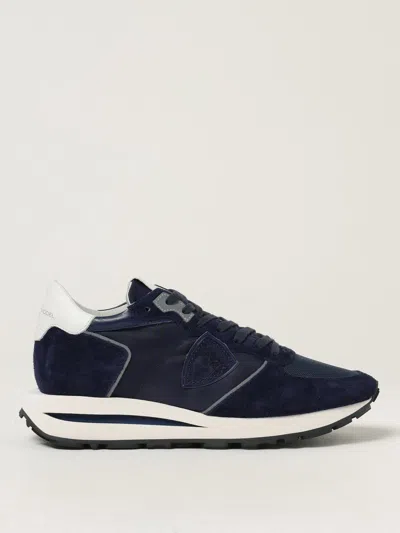 Philippe Model Tropez Haute Low Blue Sneaker In Blue