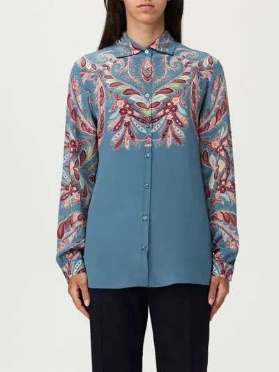 Etro Paisley Print Silk Shirt In Multi