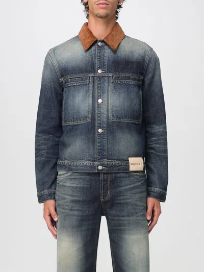 Alexander Mcqueen Denim Jacke In Blue