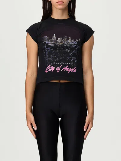 Balenciaga City Of Angels Shrunk T-shirt In Black