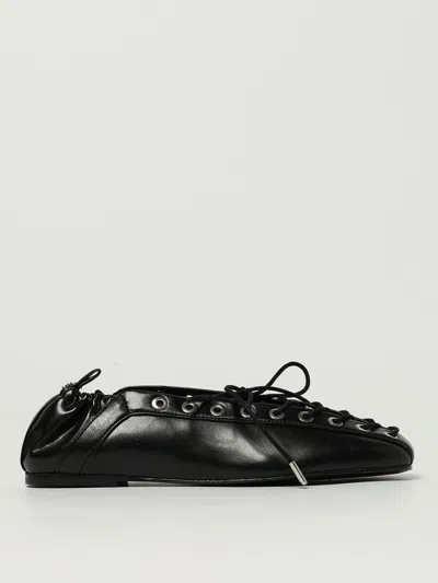 Ganni Lace Up Ballerina | In Black