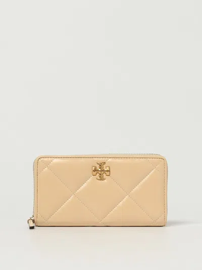 Tory Burch Quilted Pattern Leather Wallets In Neutral