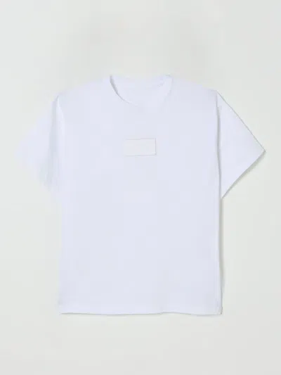 Mm6 Maison Margiela T-shirt In Jersey Con Patch Numeric Logo In White