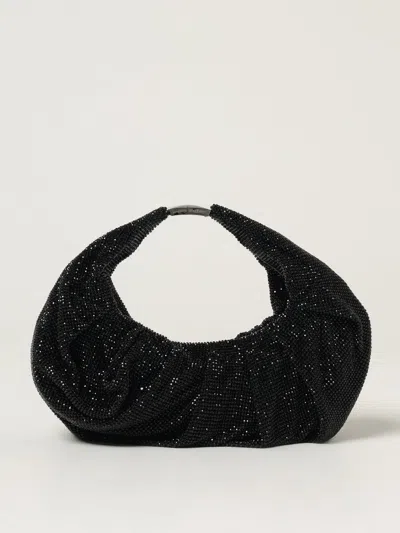 Benedetta Bruzziches Yennefer Mesh Metallic Crystal Top-handle Bag In Black