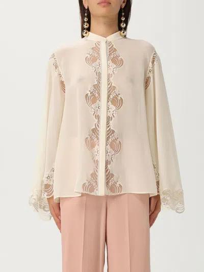 Chloé Blouse In Georgette And Lace In Neutral