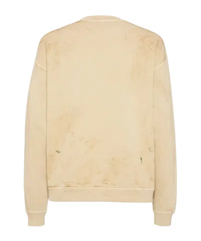 Dsquared2 Brothers Body Shop Patch Distressed Sweatshirt In Neutral