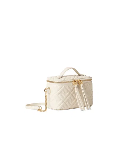 Fendi Camelia Nappa Leather Mini-bag With Ff Motif In Neutral