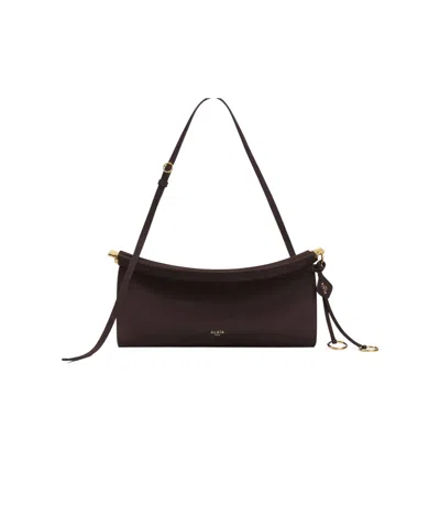 Alaïa Le Click East West Medium Bag In Nubuck In Brown