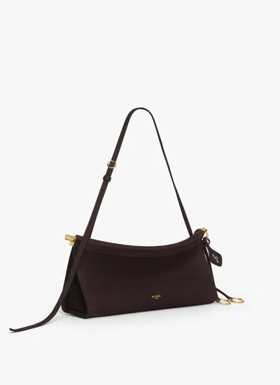 Alaïa Le Click East West Medium Bag In Nubuck In Brown