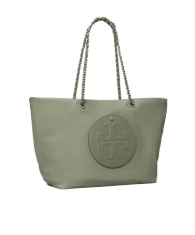 Tory Burch Chain-strap Logo-plaque Tote Bag In Green