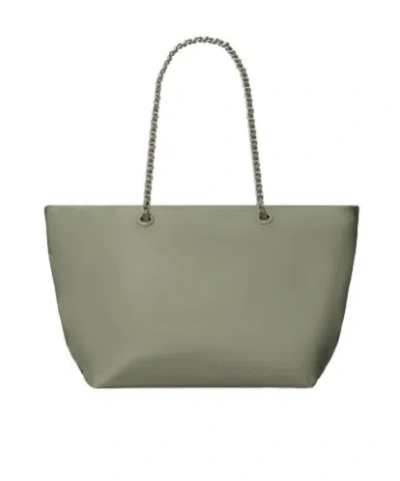 Tory Burch Chain-strap Logo-plaque Tote Bag In Green
