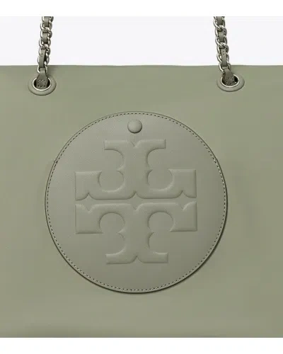 Tory Burch Chain-strap Logo-plaque Tote Bag In Green