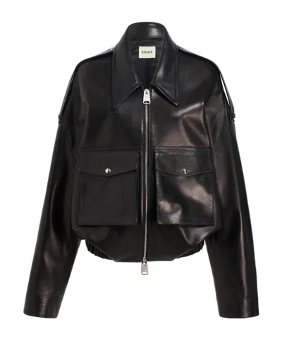 Khaite Owey Leather Jacket In Black