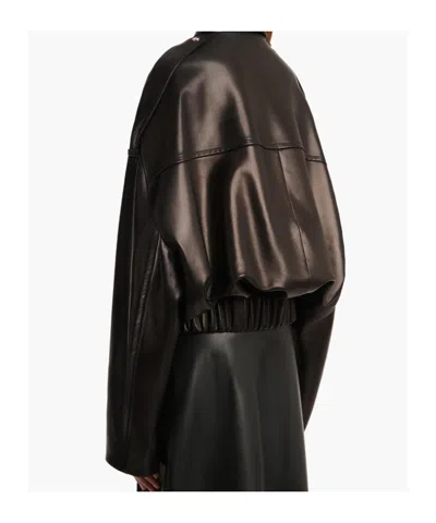 Khaite Owey Leather Jacket In Black