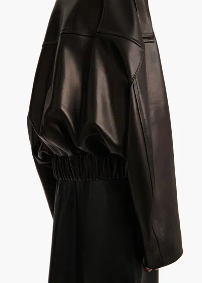 Khaite Owey Leather Jacket In Black