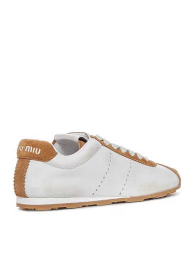 Miu Miu Plume Sneakers In White