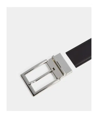 Dsquared2 Black Leather Belt With Logo Buckle In Black