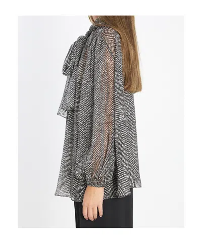 Dolce & Gabbana Dolce&gabbana Women Silk Chiffon Blouse In Gray